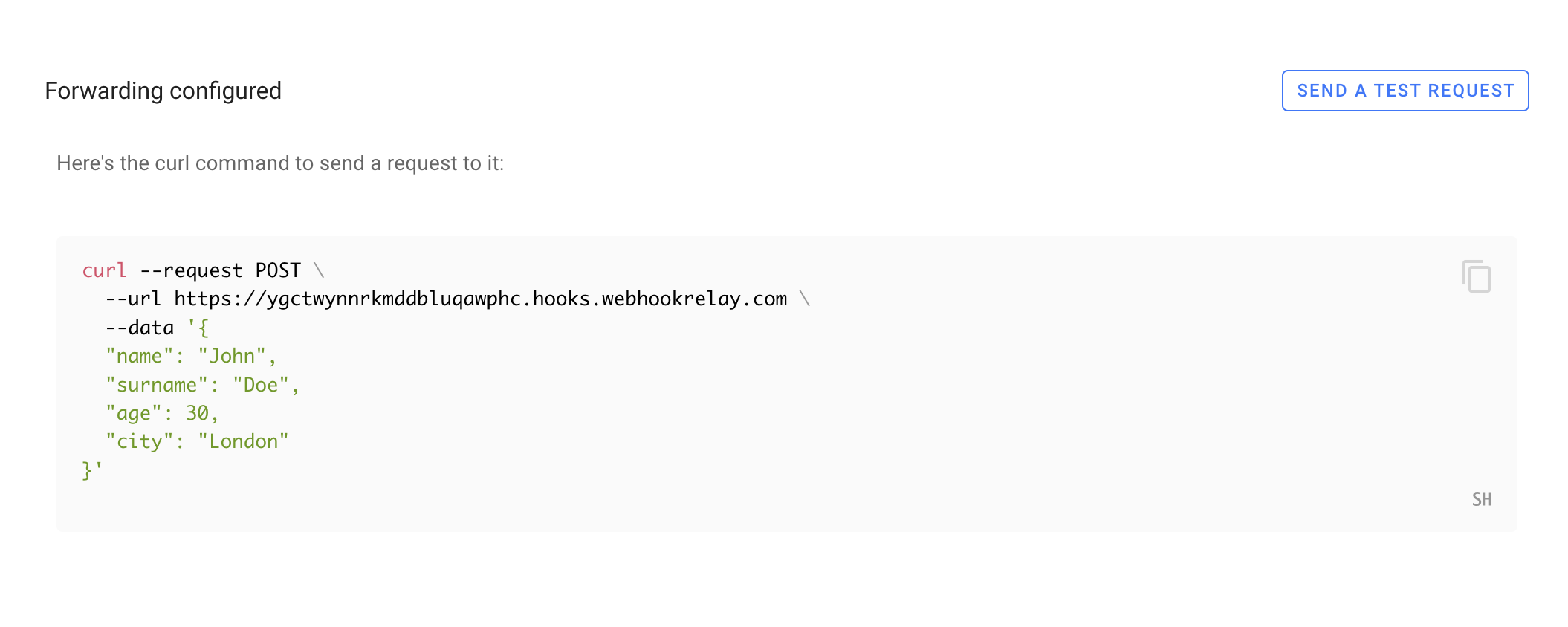 send test request send test request