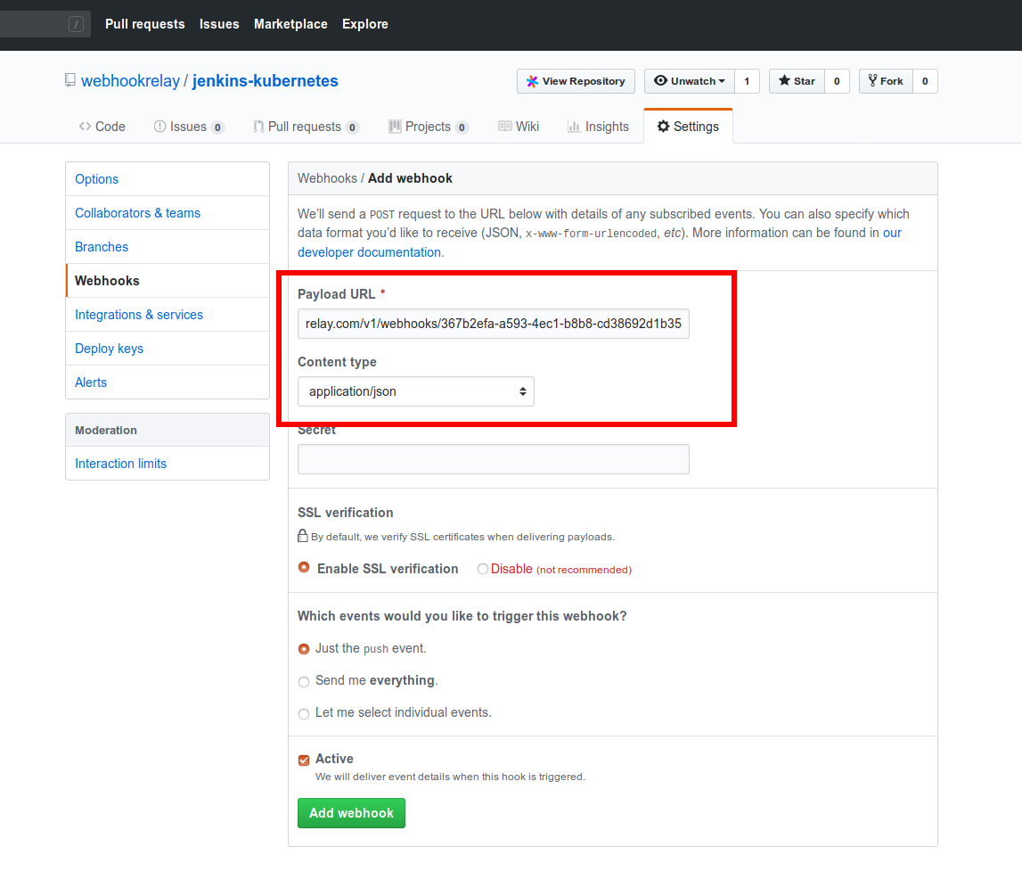 Add GitHub webhook Add GitHub webhook
