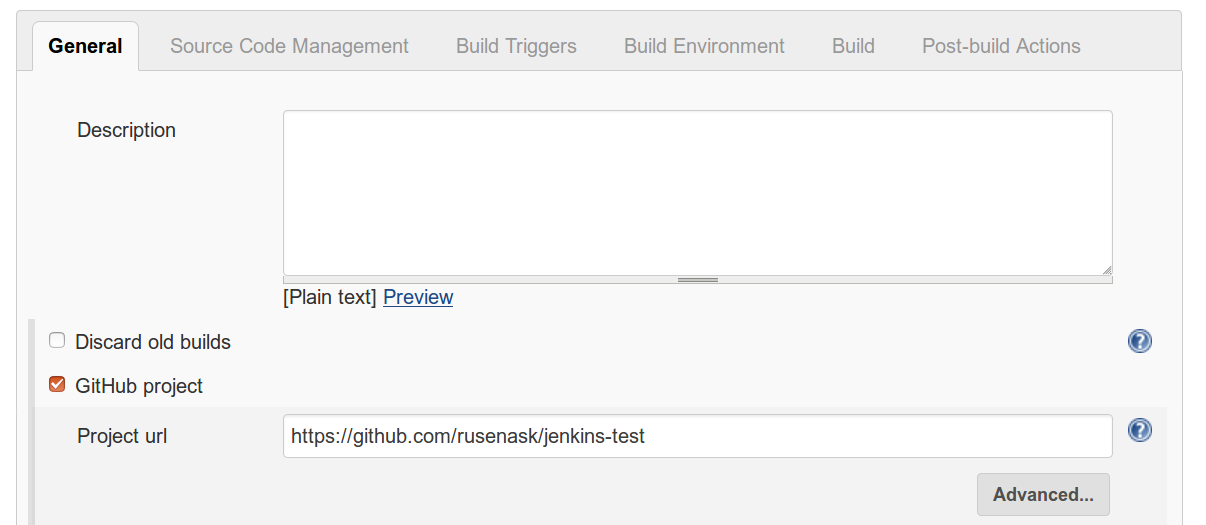 jenkins set github project jenkins set github project