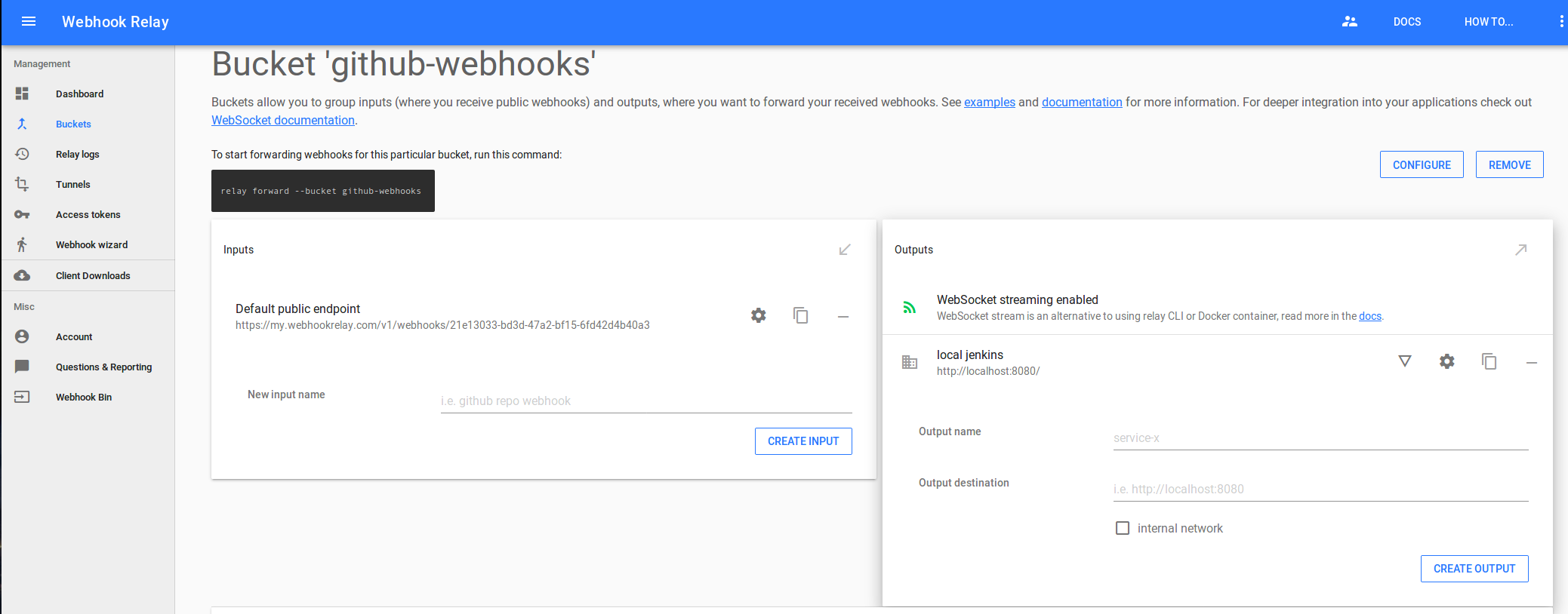 forwarding config forwarding config