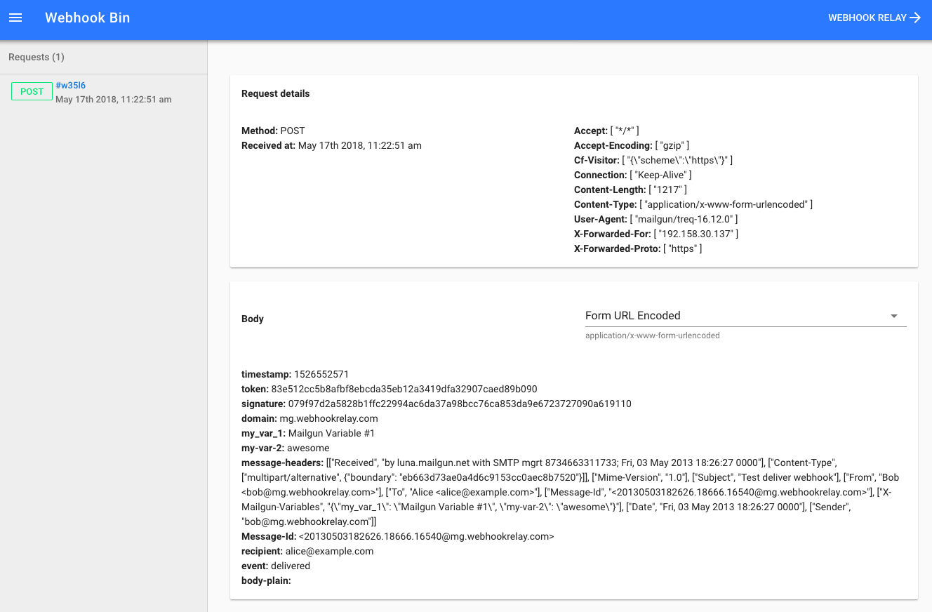 captured webhookbin captured webhookbin