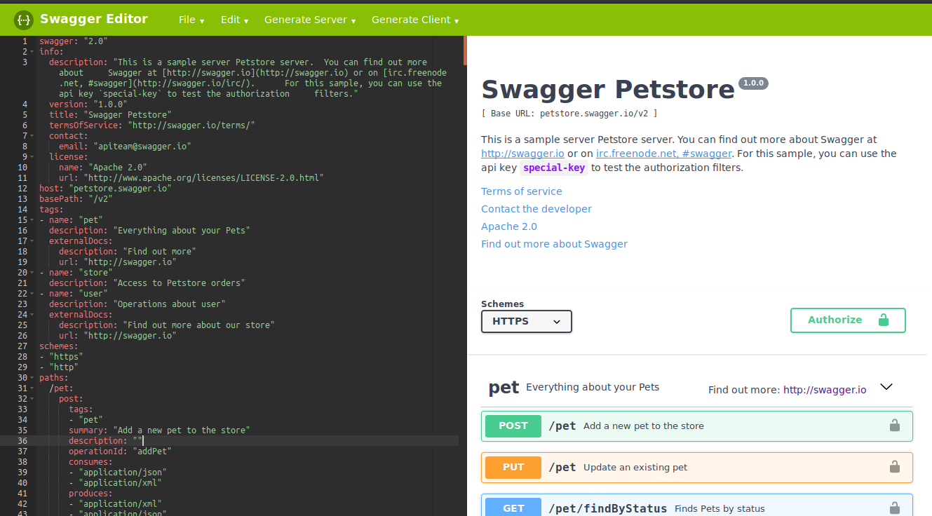 Swagger editor Swagger editor