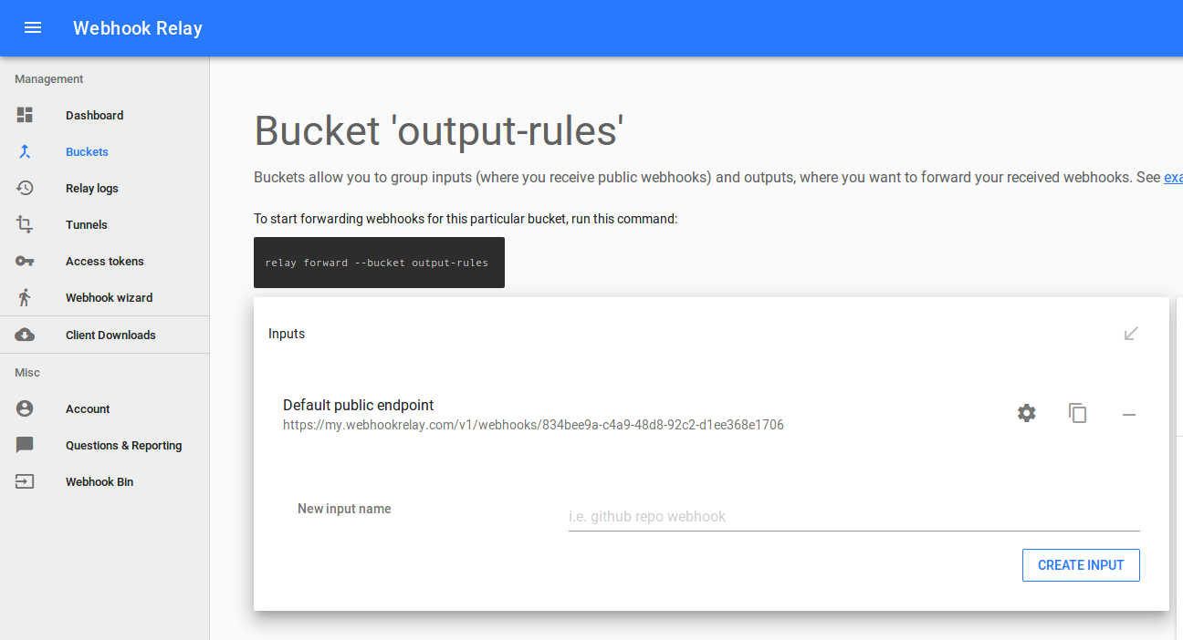 bucket input bucket input
