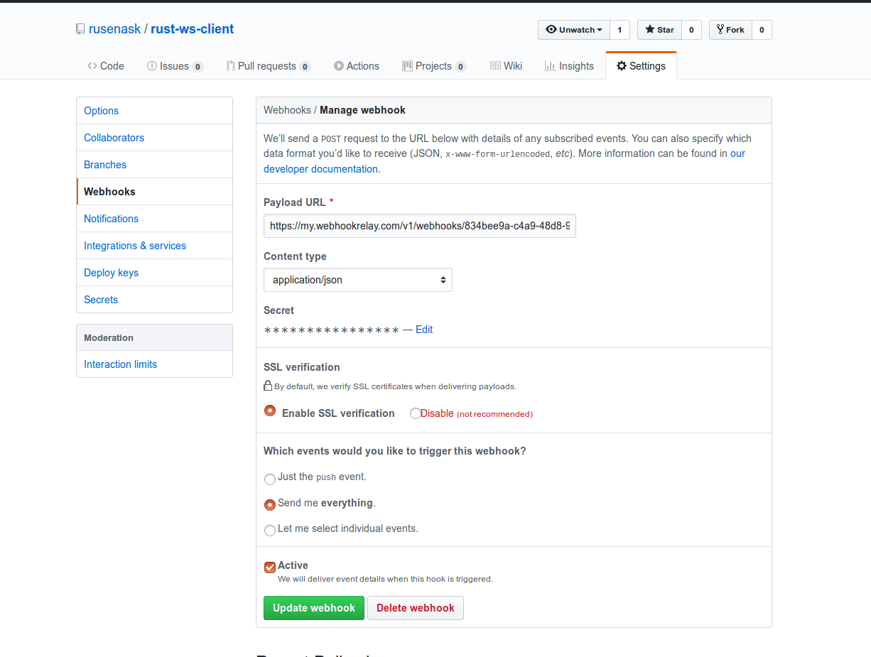 setting up GitHub webhooks setting up GitHub webhooks