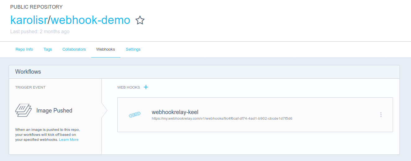 Dockerhub webhooks configuration Dockerhub webhooks configuration