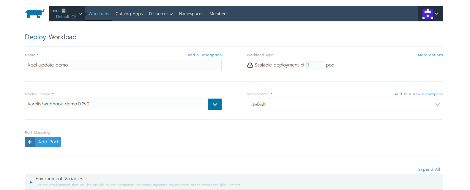 Rancher configure app Rancher configure app
