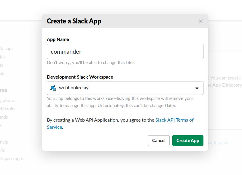 Slack App create Slack App create