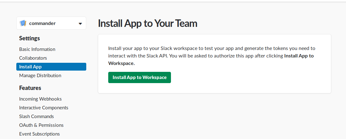 Slack slash command configure Slack slash command configure