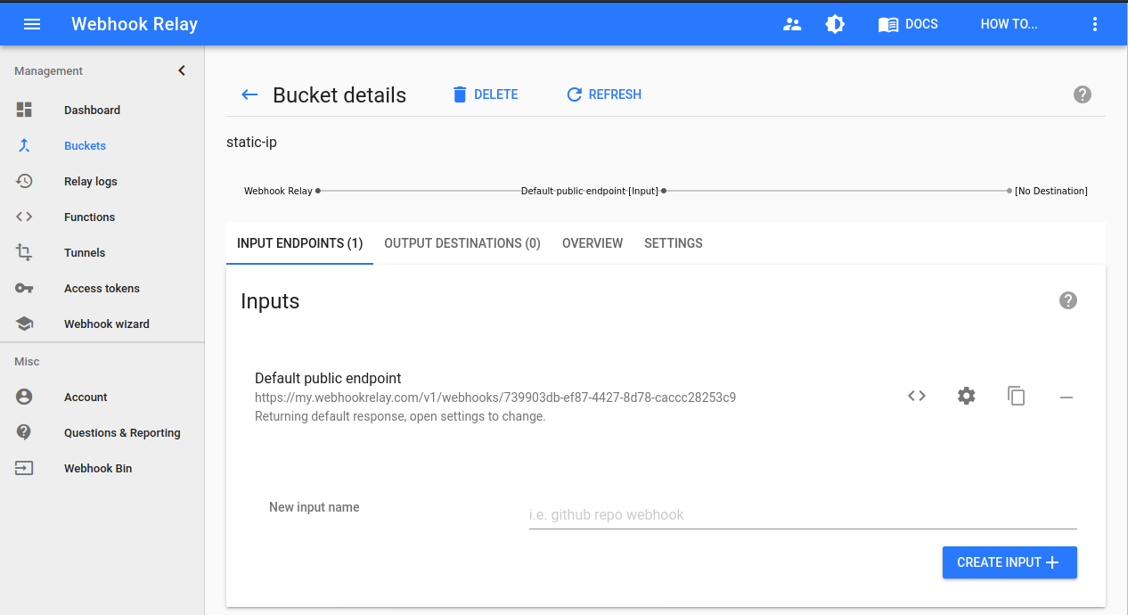 Created bucket Created bucket