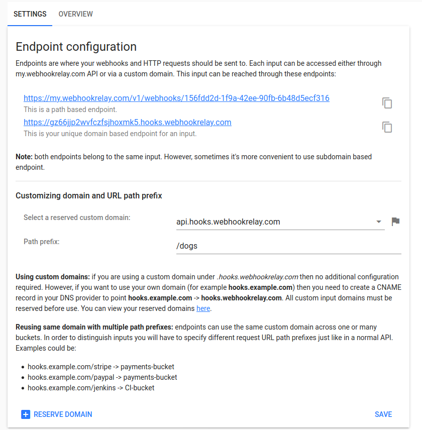 Custom subdomain under .hooks.webhookrelay.com Custom subdomain under .hooks.webhookrelay.com