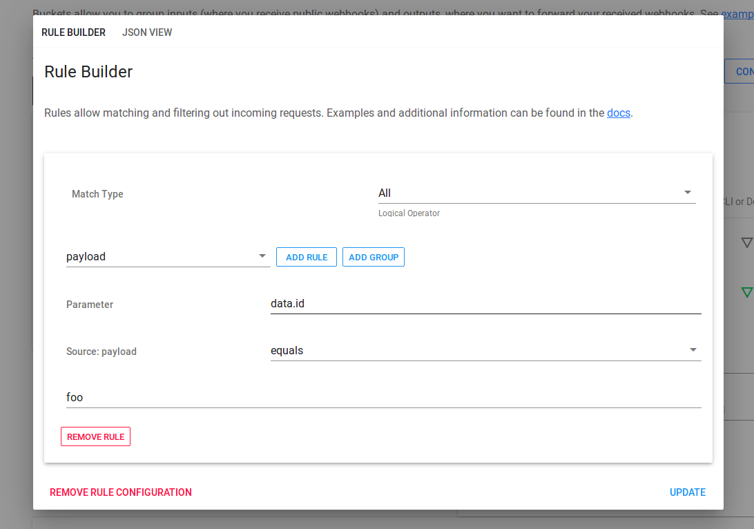 Configure body match based on value Configure body match based on value