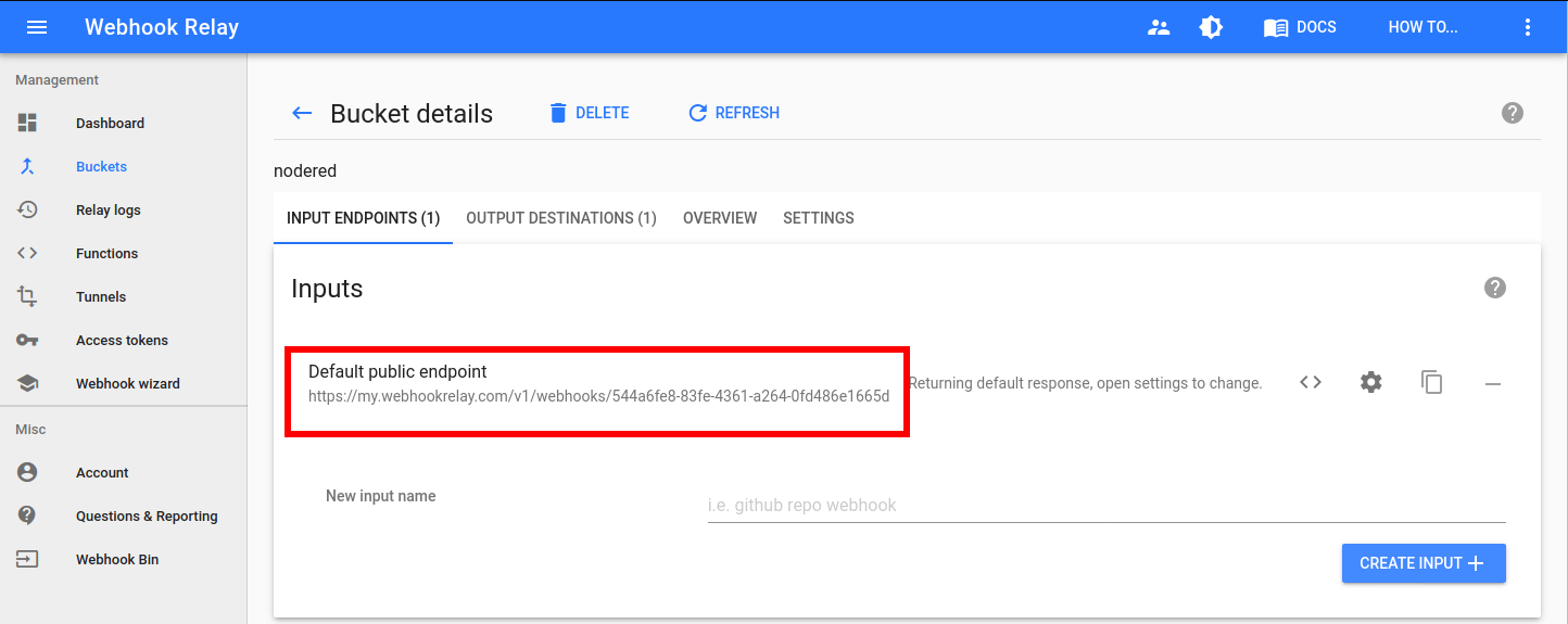 bucket created bucket created