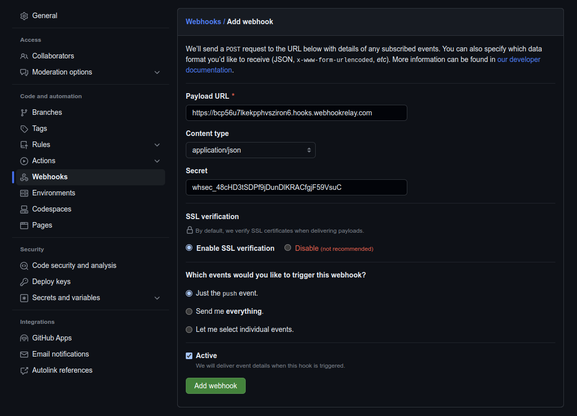github secret setting github secret setting