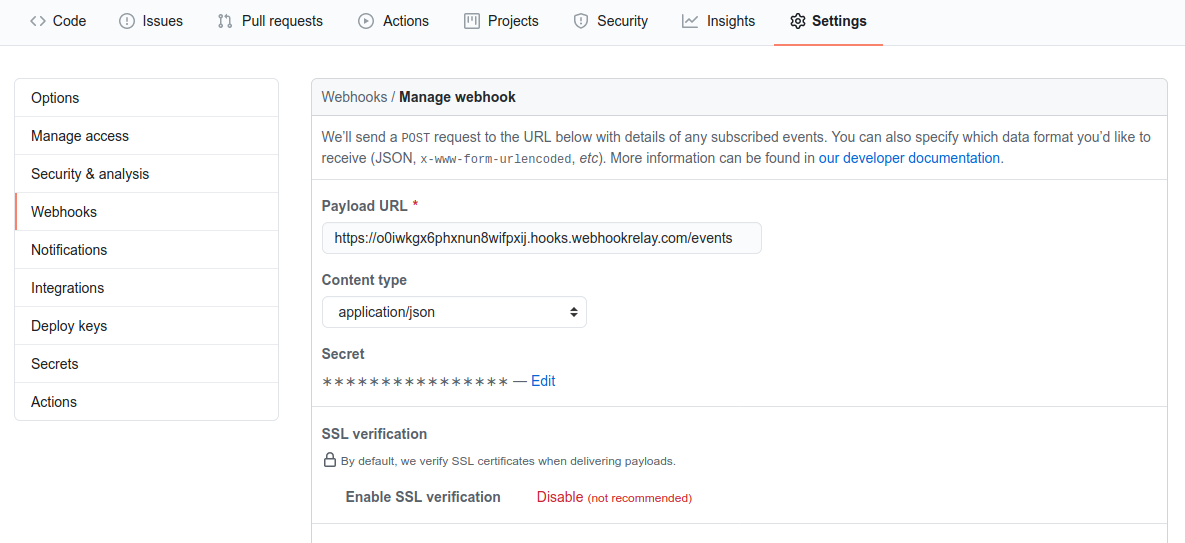 Webhook Configuration Webhook Configuration