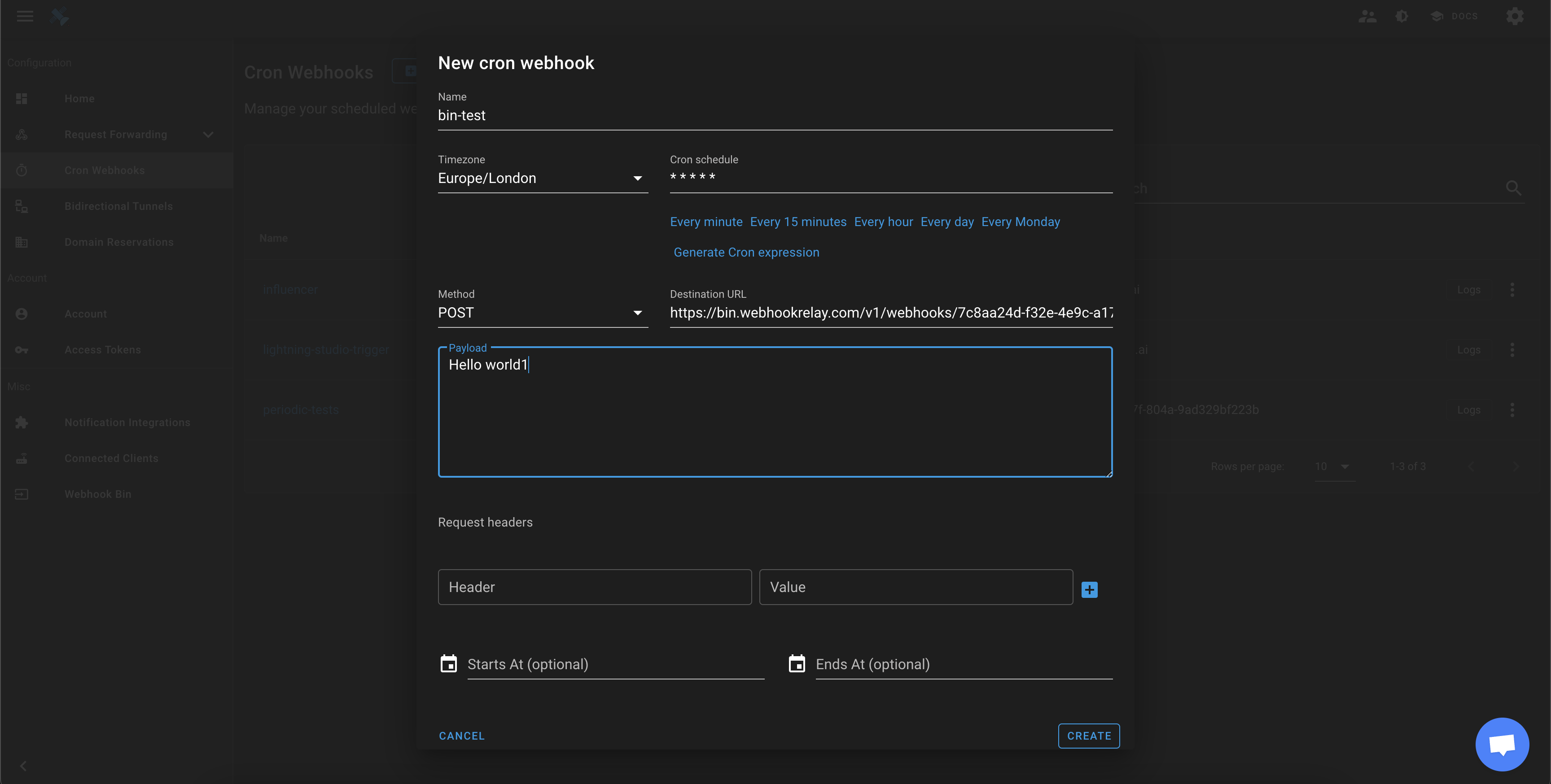 Cron configuration Cron configuration