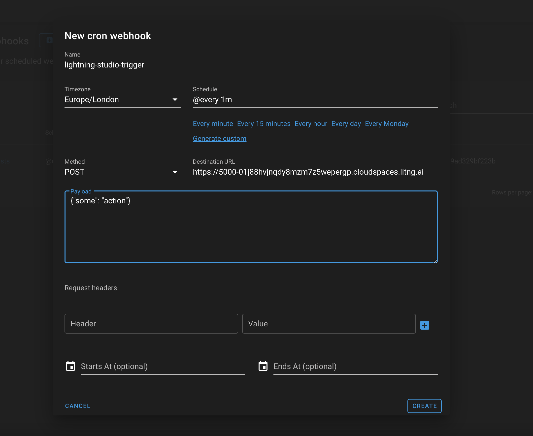Schedule recurring webhooks