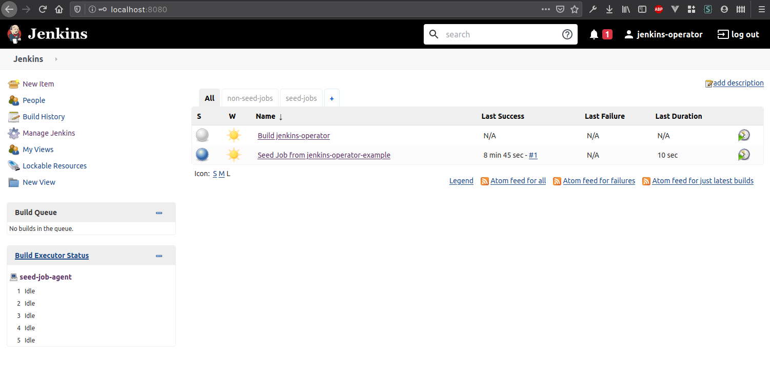 Jenkins dashboard Jenkins dashboard