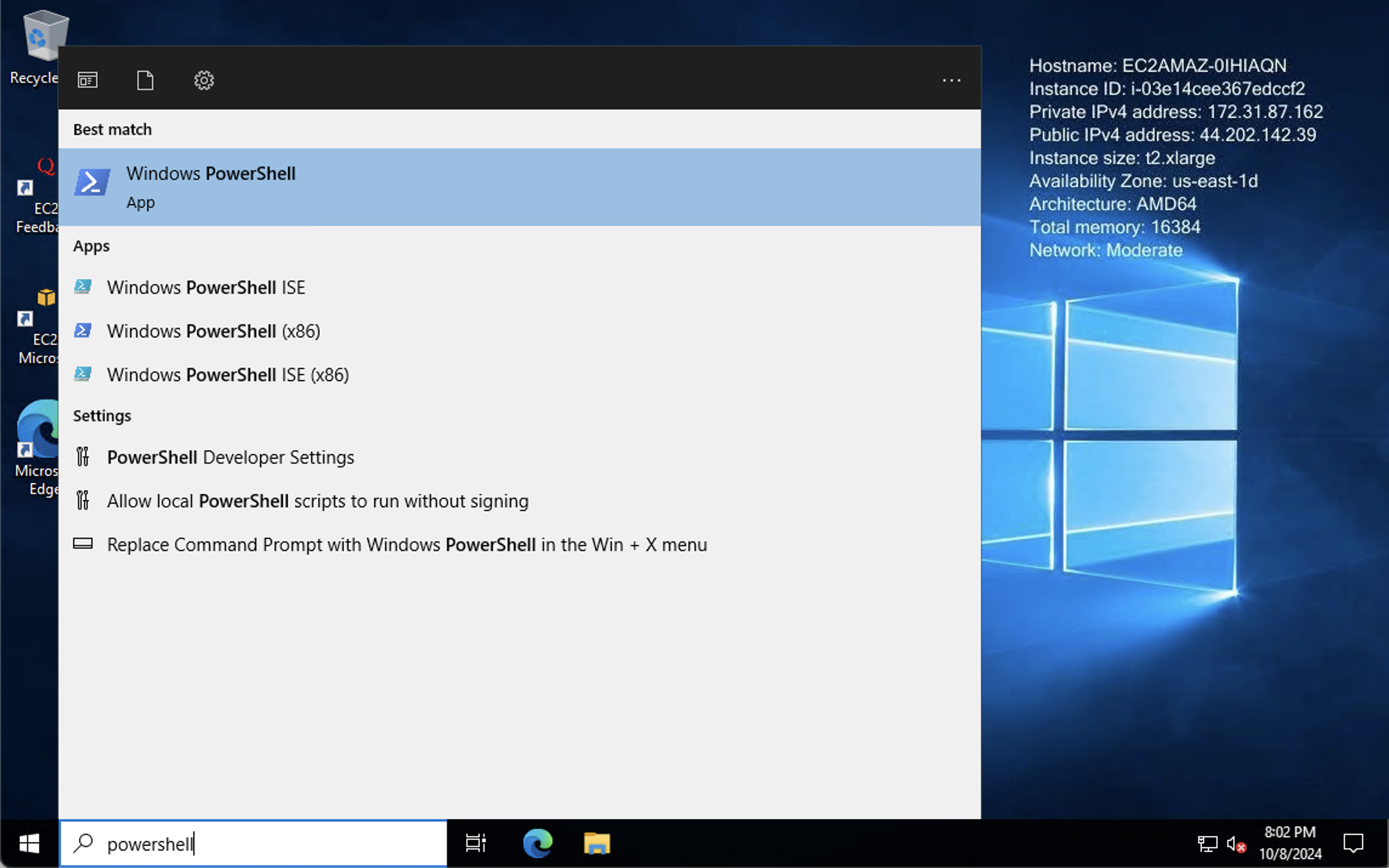 opening powershell opening powershell